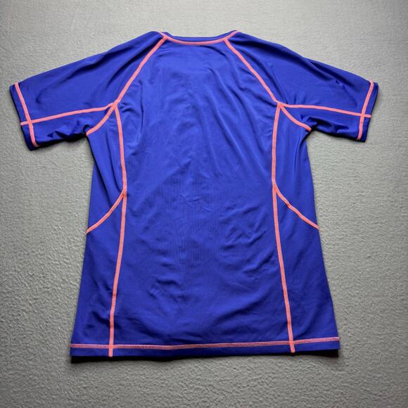 Nike Women's Hydro Rash Guard Short Sleeve Blue and Pink Full Zip - Size Medium - Picture 5 of 9